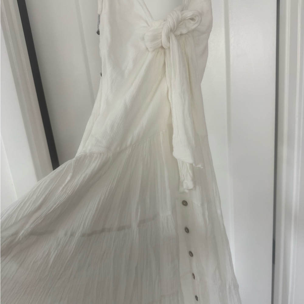 Free People White Maxi Dress with Button Details